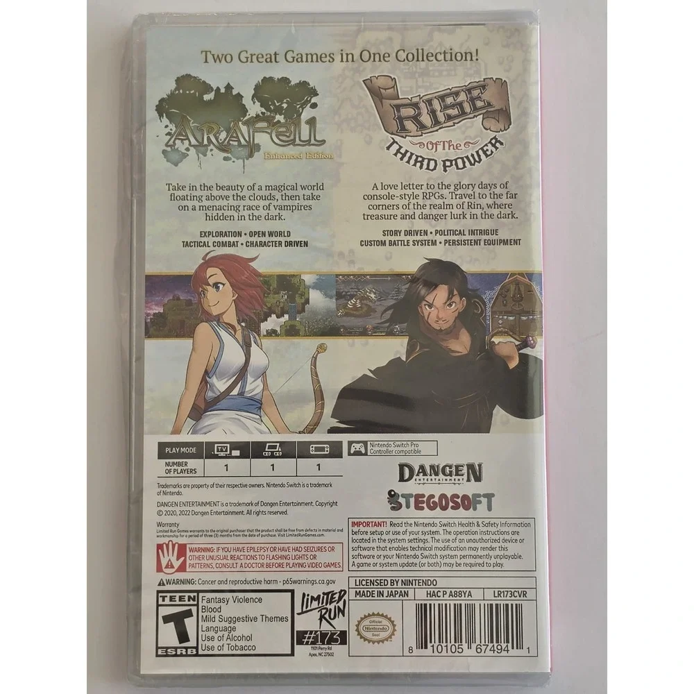*New* Ara Fell & Rise of The Third Power Limited Run Games #173 Nintendo Switch